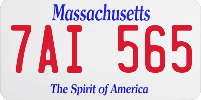 MA license plate 7AI565