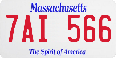MA license plate 7AI566