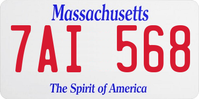 MA license plate 7AI568