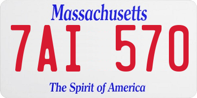 MA license plate 7AI570