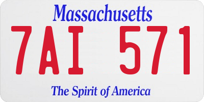 MA license plate 7AI571