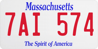 MA license plate 7AI574