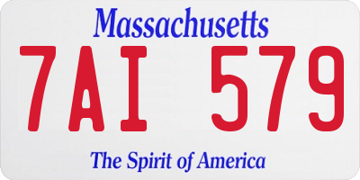 MA license plate 7AI579