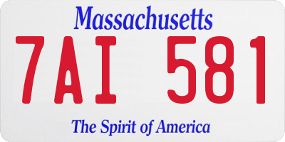 MA license plate 7AI581