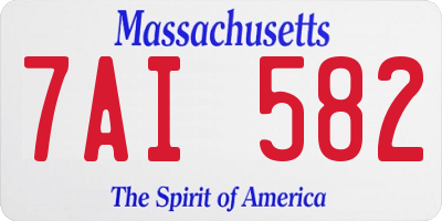 MA license plate 7AI582