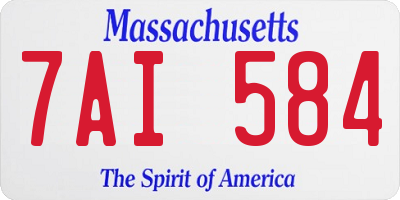 MA license plate 7AI584