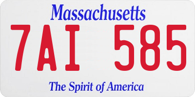 MA license plate 7AI585