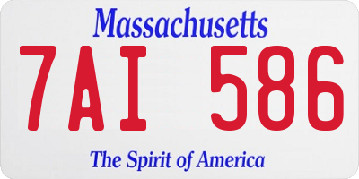 MA license plate 7AI586