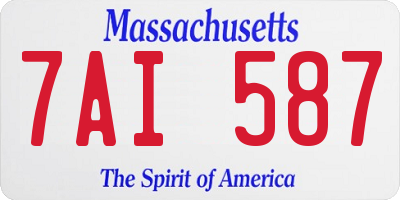 MA license plate 7AI587