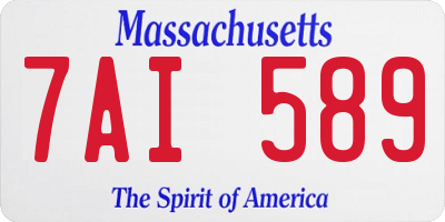 MA license plate 7AI589