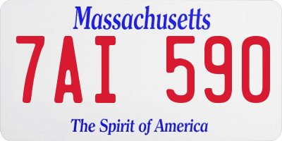 MA license plate 7AI590