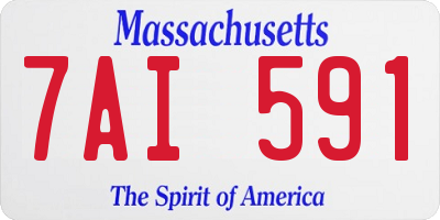 MA license plate 7AI591