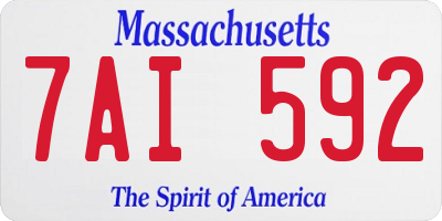 MA license plate 7AI592