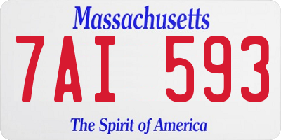 MA license plate 7AI593