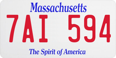 MA license plate 7AI594