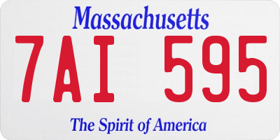 MA license plate 7AI595