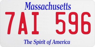 MA license plate 7AI596