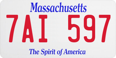 MA license plate 7AI597