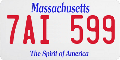 MA license plate 7AI599