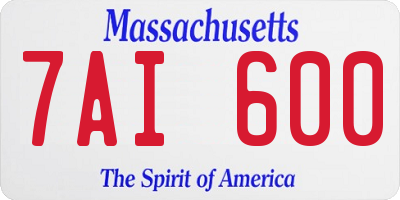 MA license plate 7AI600