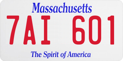 MA license plate 7AI601