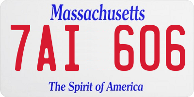 MA license plate 7AI606