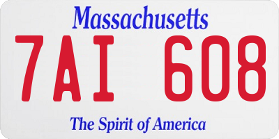 MA license plate 7AI608