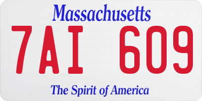 MA license plate 7AI609