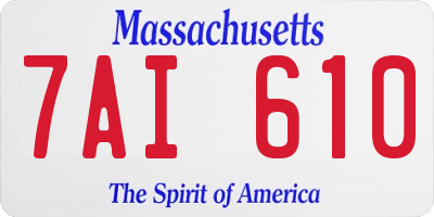 MA license plate 7AI610