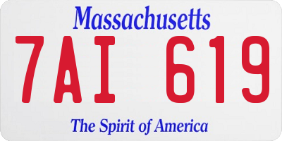 MA license plate 7AI619