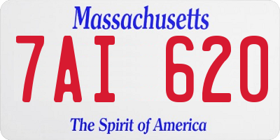 MA license plate 7AI620