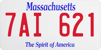 MA license plate 7AI621