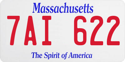 MA license plate 7AI622