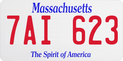 MA license plate 7AI623