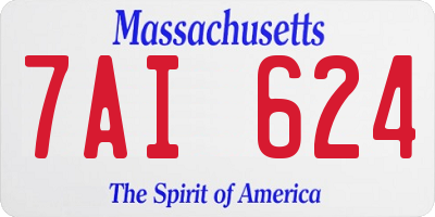 MA license plate 7AI624