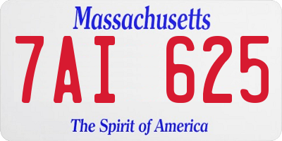 MA license plate 7AI625
