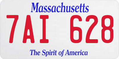MA license plate 7AI628