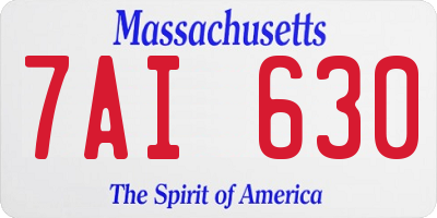 MA license plate 7AI630