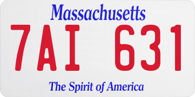MA license plate 7AI631