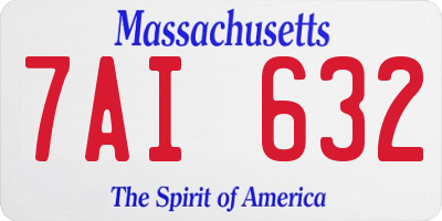 MA license plate 7AI632