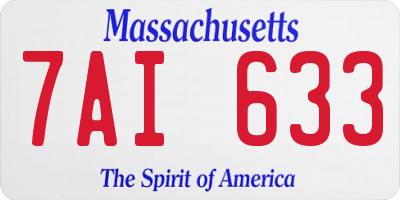 MA license plate 7AI633