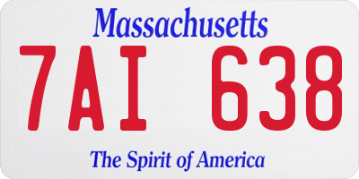 MA license plate 7AI638