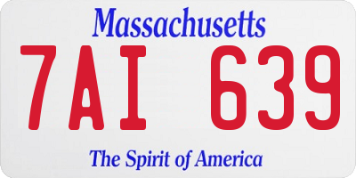 MA license plate 7AI639