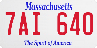 MA license plate 7AI640