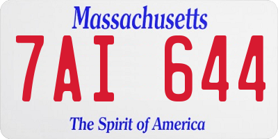 MA license plate 7AI644