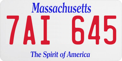 MA license plate 7AI645