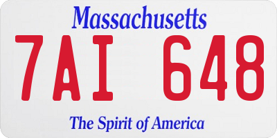 MA license plate 7AI648