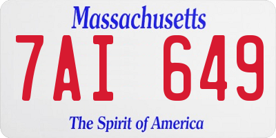 MA license plate 7AI649