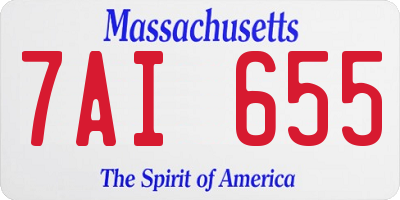 MA license plate 7AI655