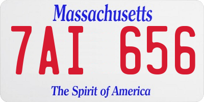 MA license plate 7AI656